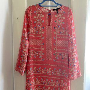 BCBG MAXAZRIA Pink slip dress w/ floral detailing